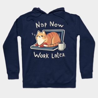 Priorities Nap - Procrastination Cute Cat - Funny Computer Coffee Hoodie